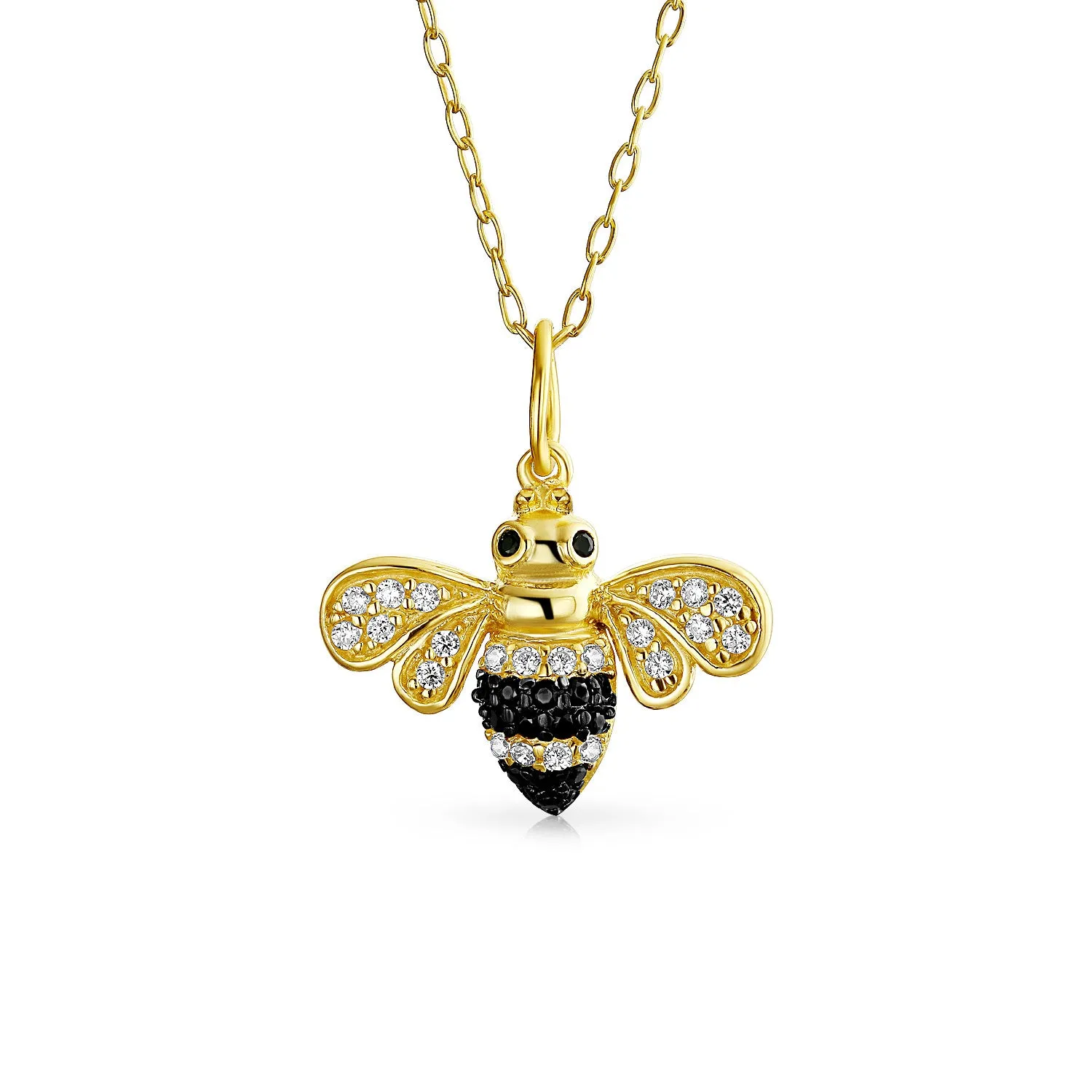 Gemstone CZ Pearl Enchanting Queen Bumble Bee Stud Drop Earrings Pendant Brooch