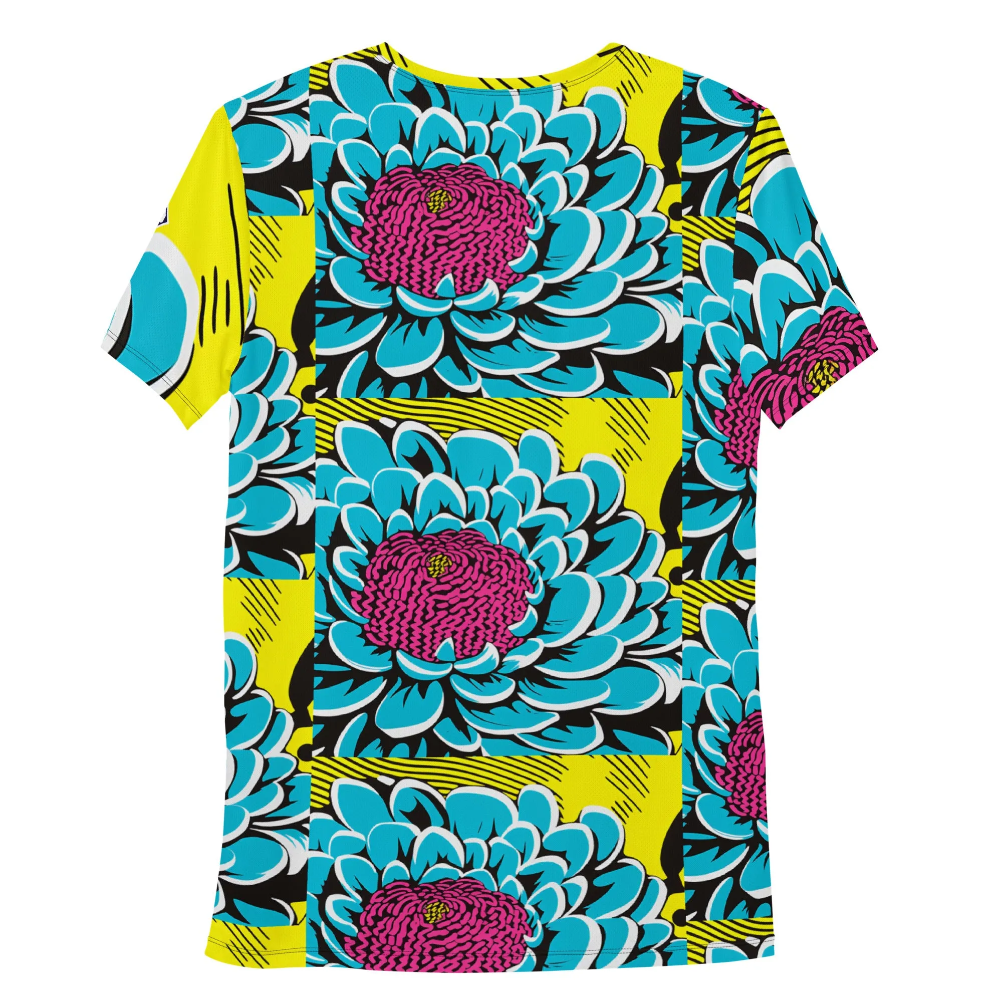 Upgrade Your Training Gear with Men's Pop Art BJJ Short Sleeve Rash Guard - Dahlia Print 002